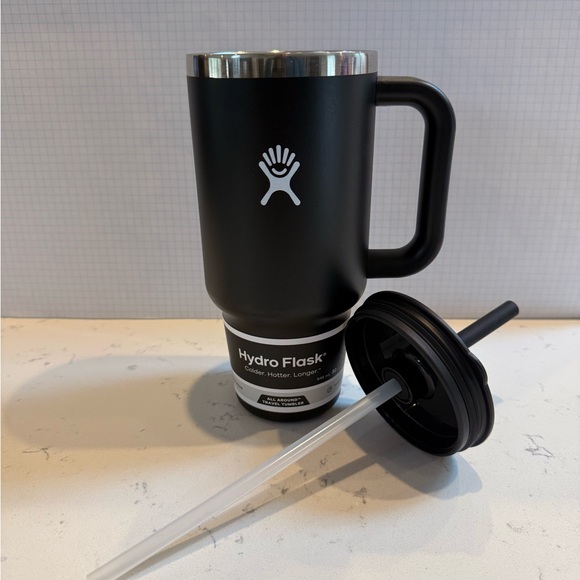 NWT! Hydro Flask Matte Black Mug Insulated Tumbler w/ Straw - Picture 4 of 10